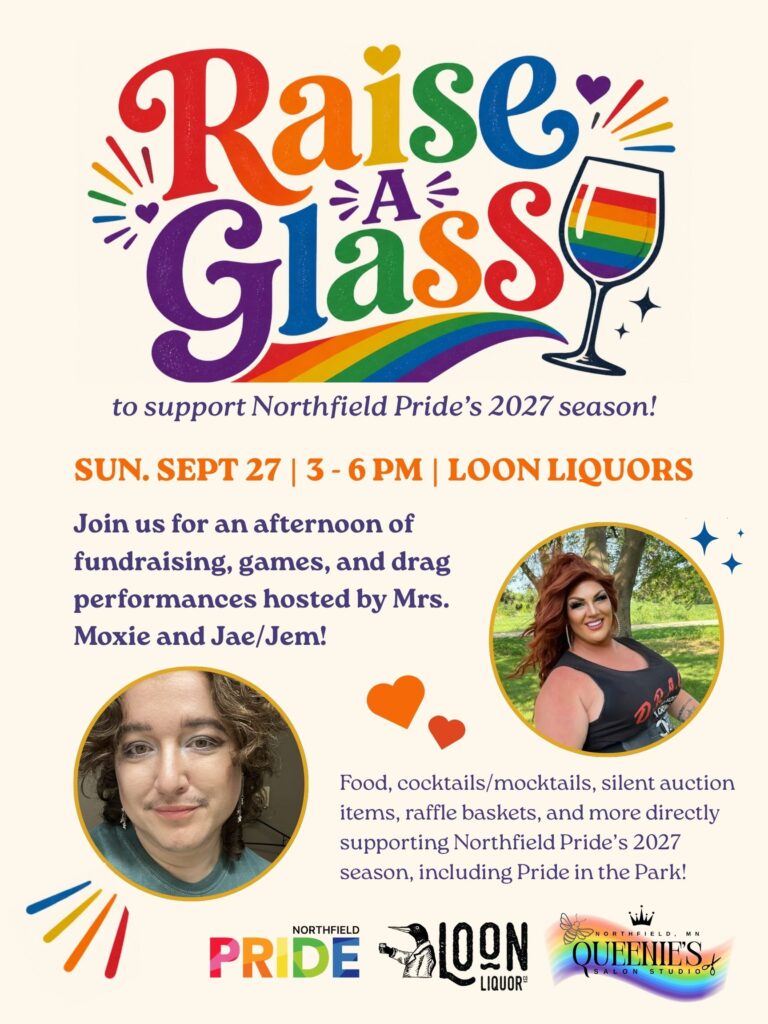 Poster image advertises the Raise a Glass Fundraiser happening on Sunday, September 27 from 3 to 6 pm at Loon Liquors.